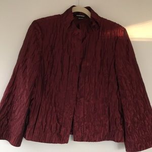NWT 🌹💞 Beautiful Ellen Tracy Open Front Cranberry Blazer Size 12